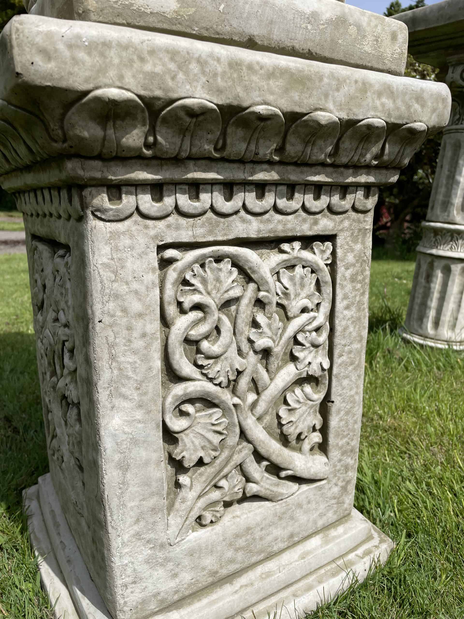 Pair of XL Acanthus Urns + Plinths