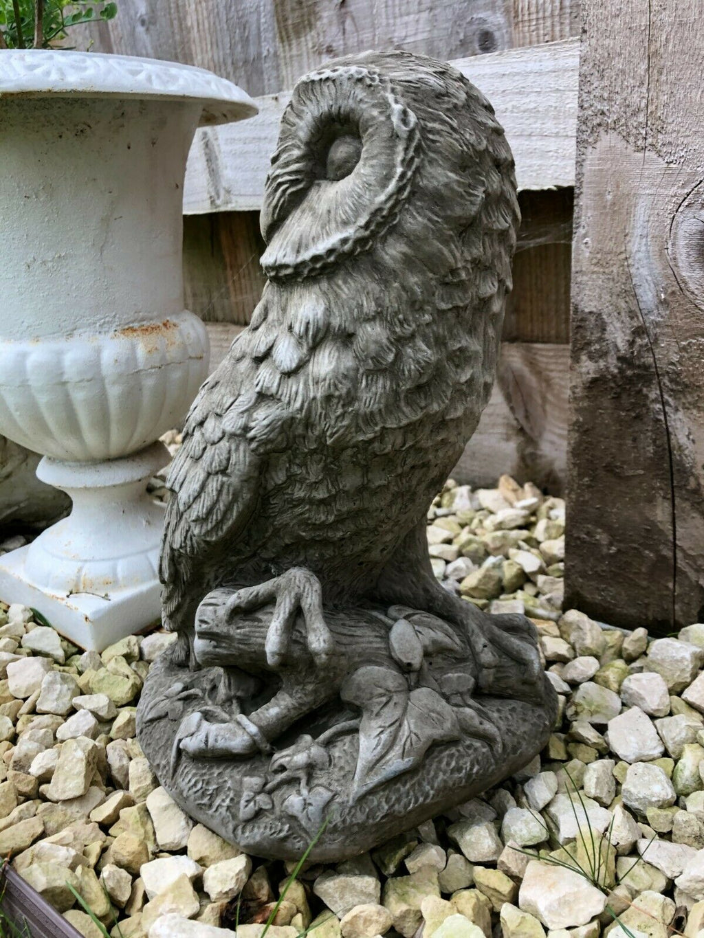 Limestone Barn Owl Statue