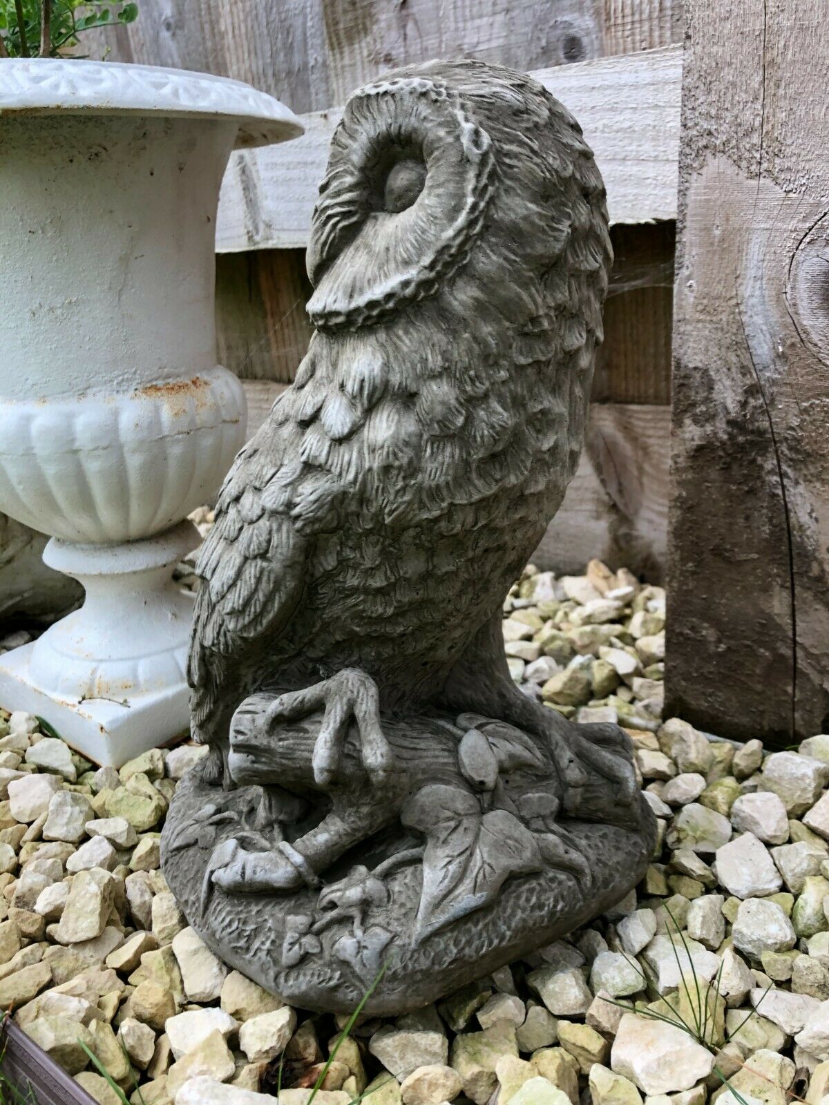 Limestone Barn Owl Statue