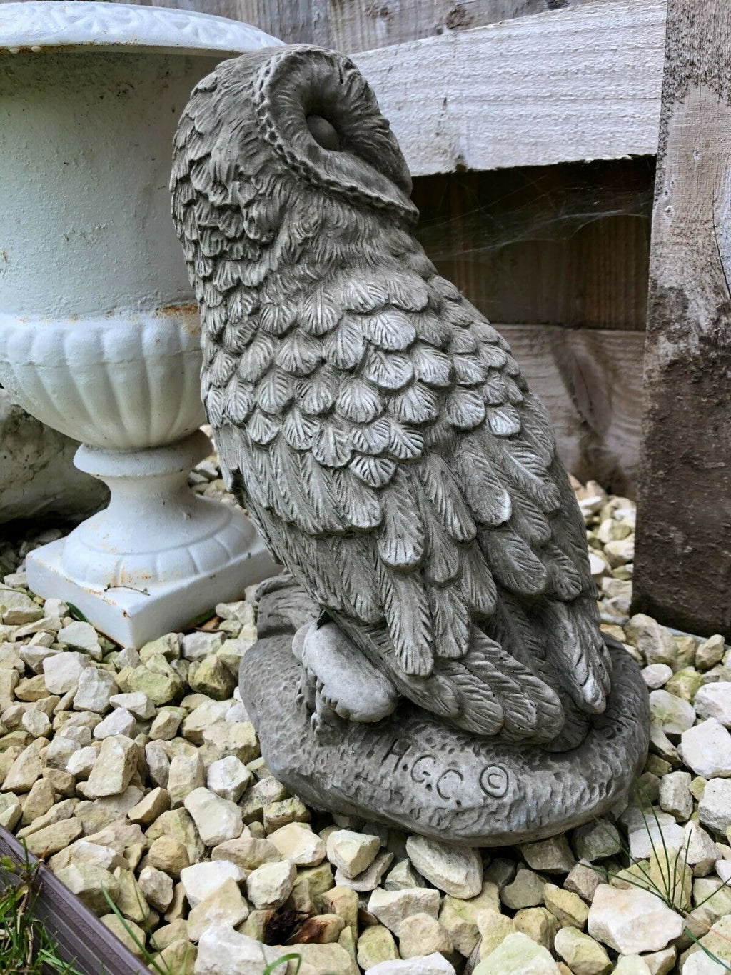 Limestone Barn Owl Statue