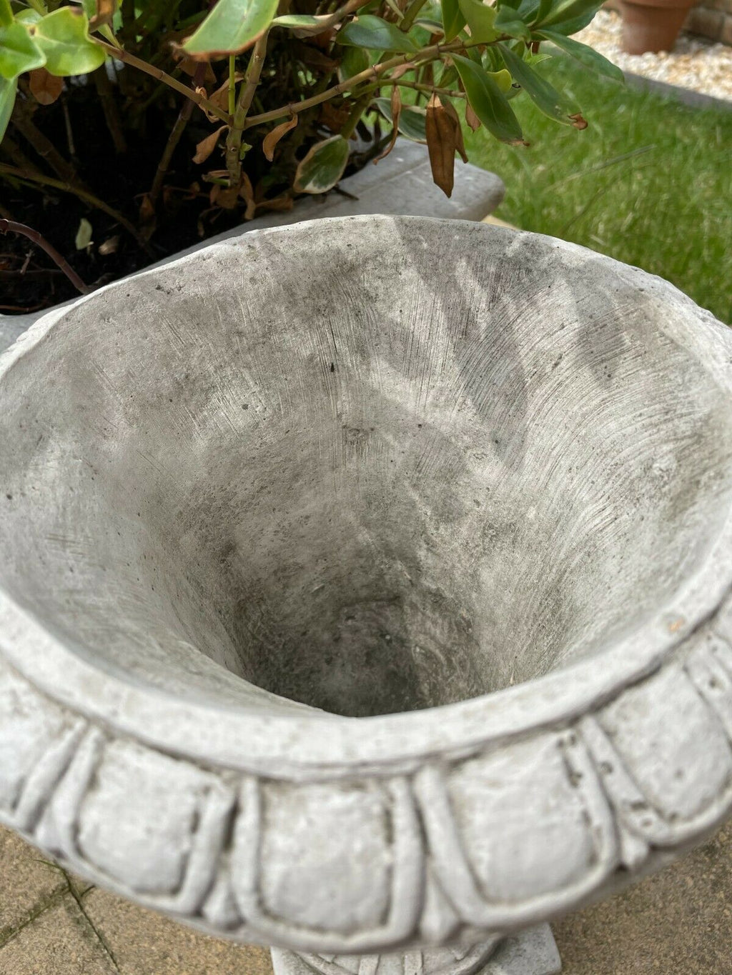 Fluted Stone Urn Outdoor Garden Statue