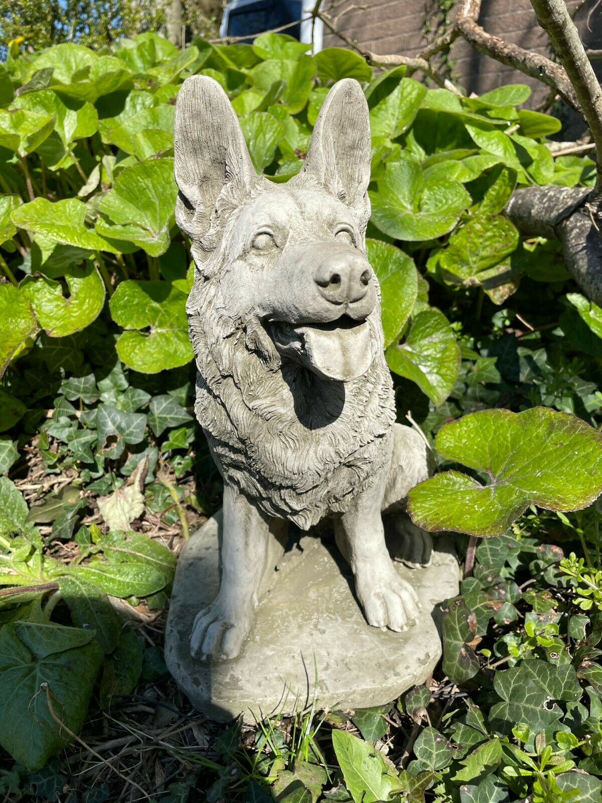 Sitting Alsatian Stone Statue