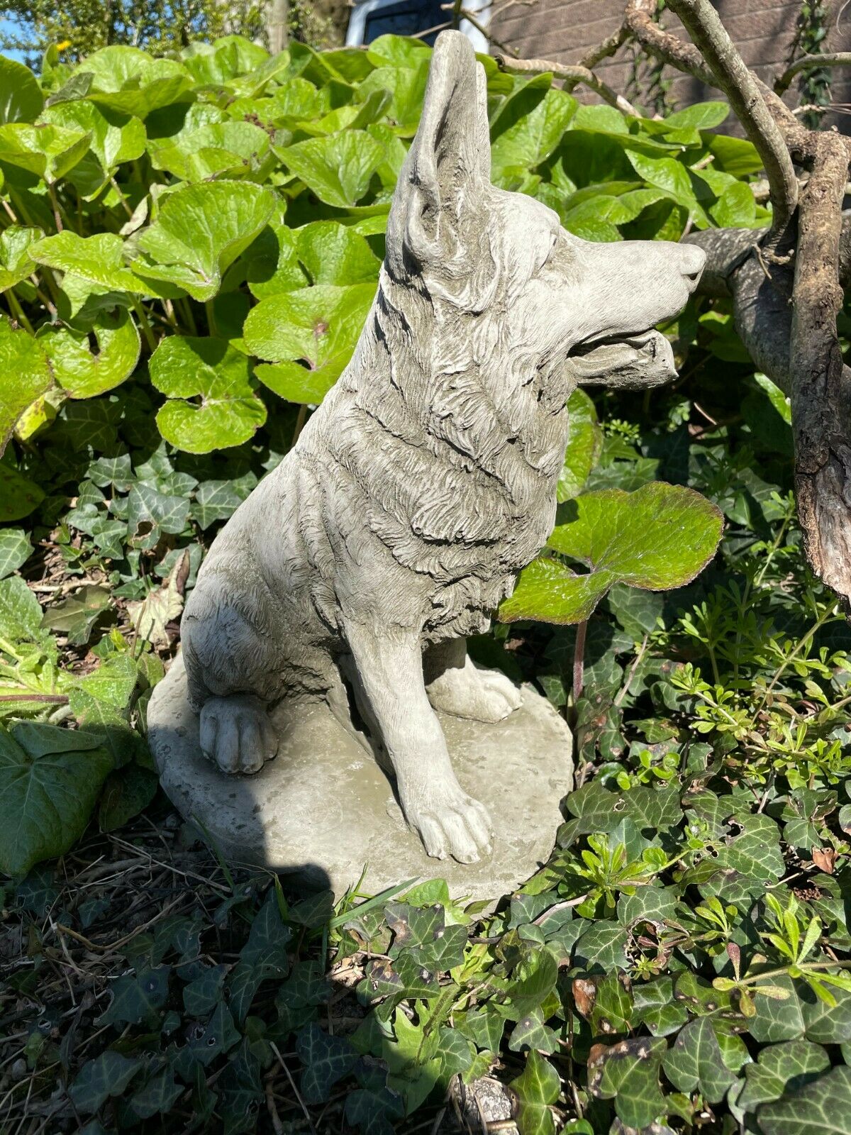 Sitting Alsatian Stone Statue