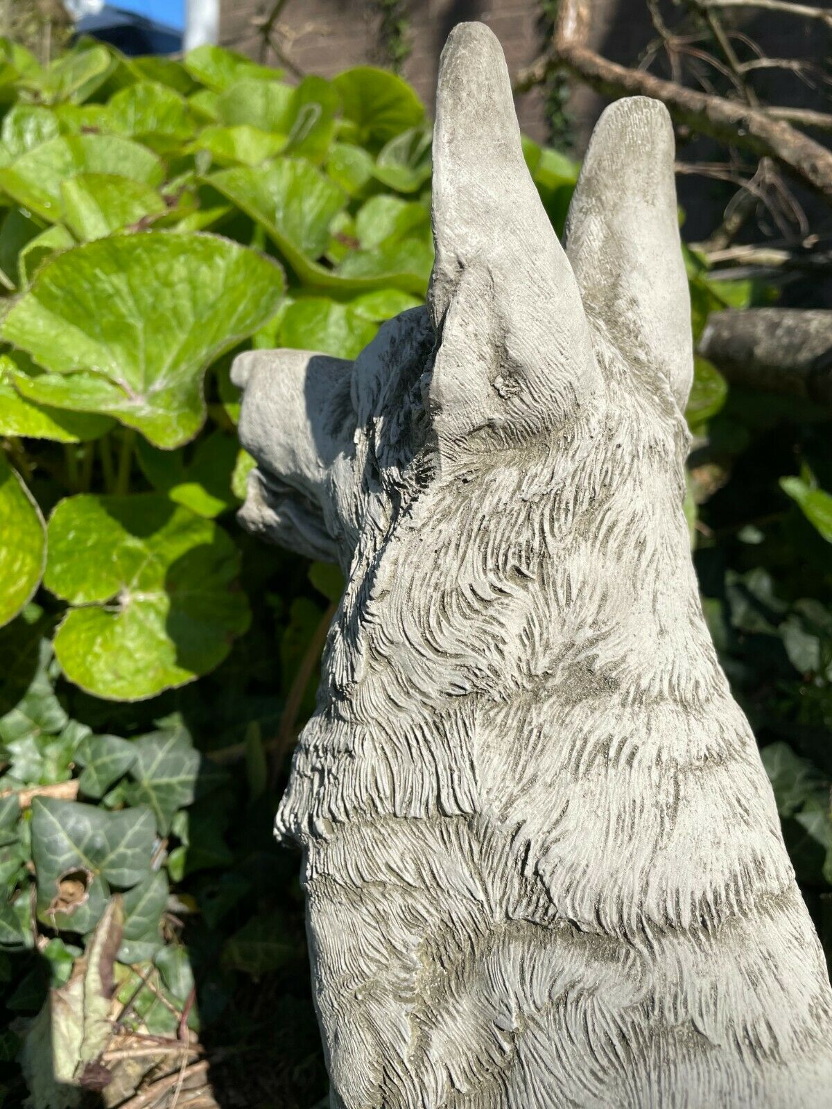 Sitting Alsatian Stone Statue