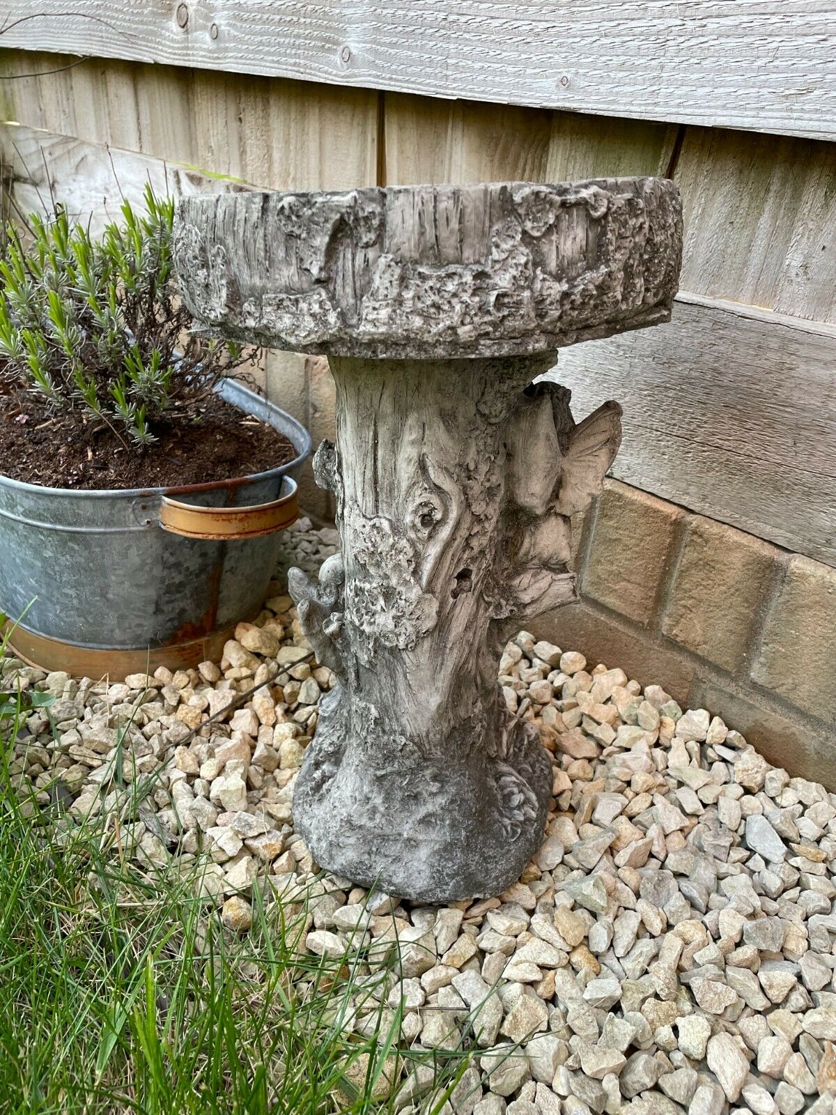Fairy Bird Bath Stone Statue