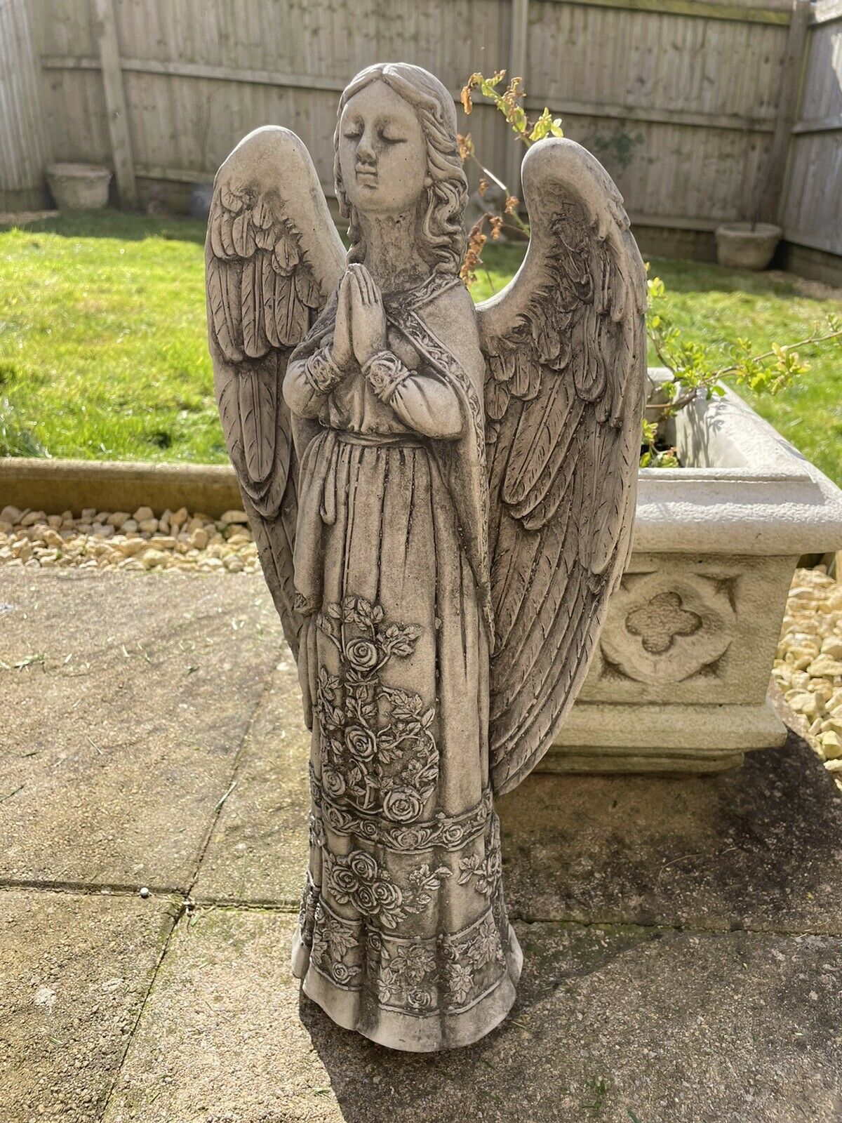 Rose Angel Stone Statue