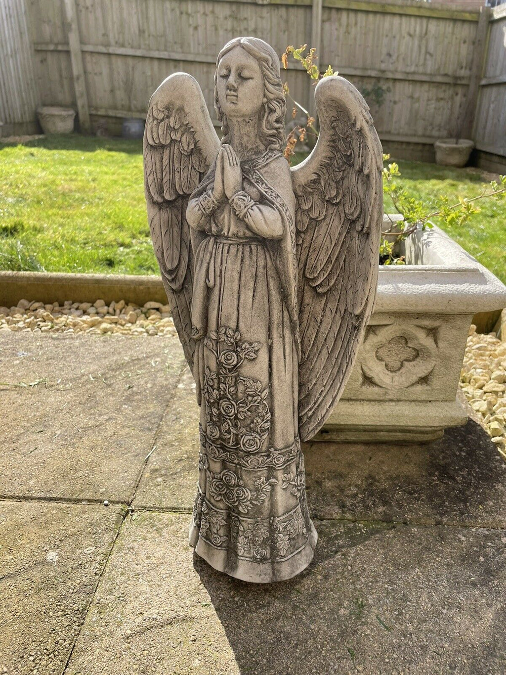 Rose Angel Stone Statue