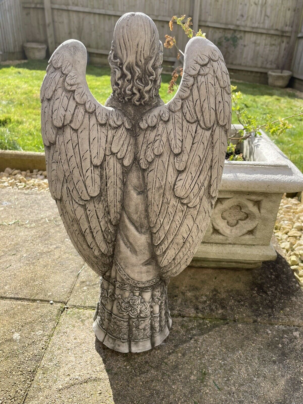 Rose Angel Stone Statue