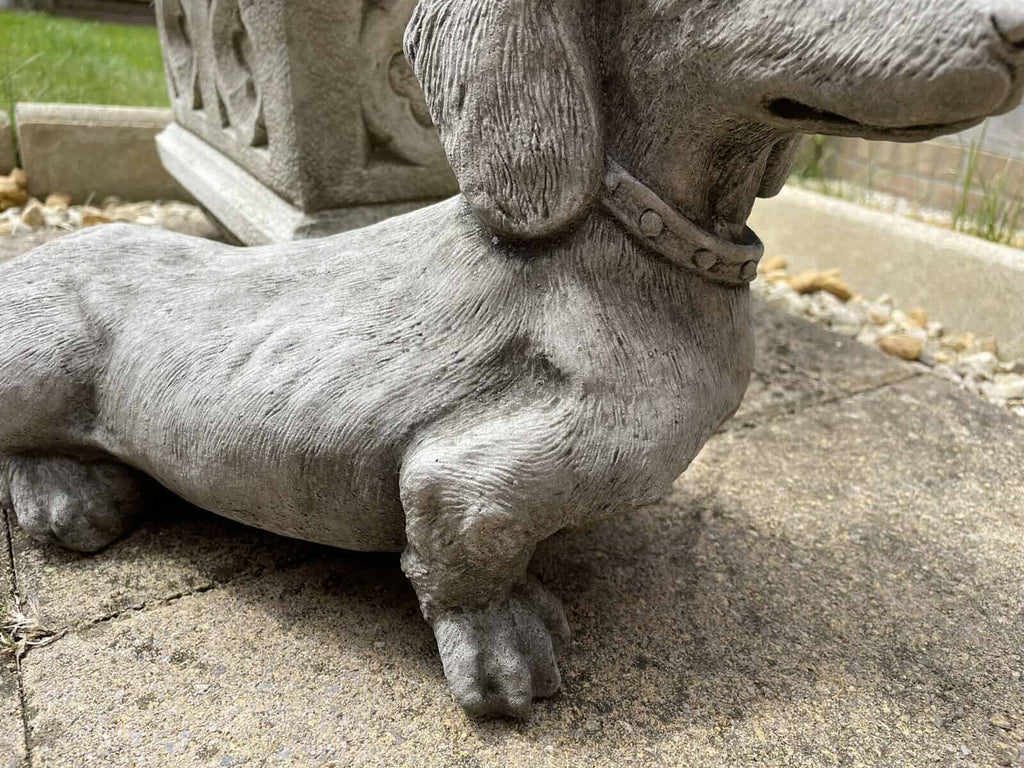 Standing Dachshund Stone Statue