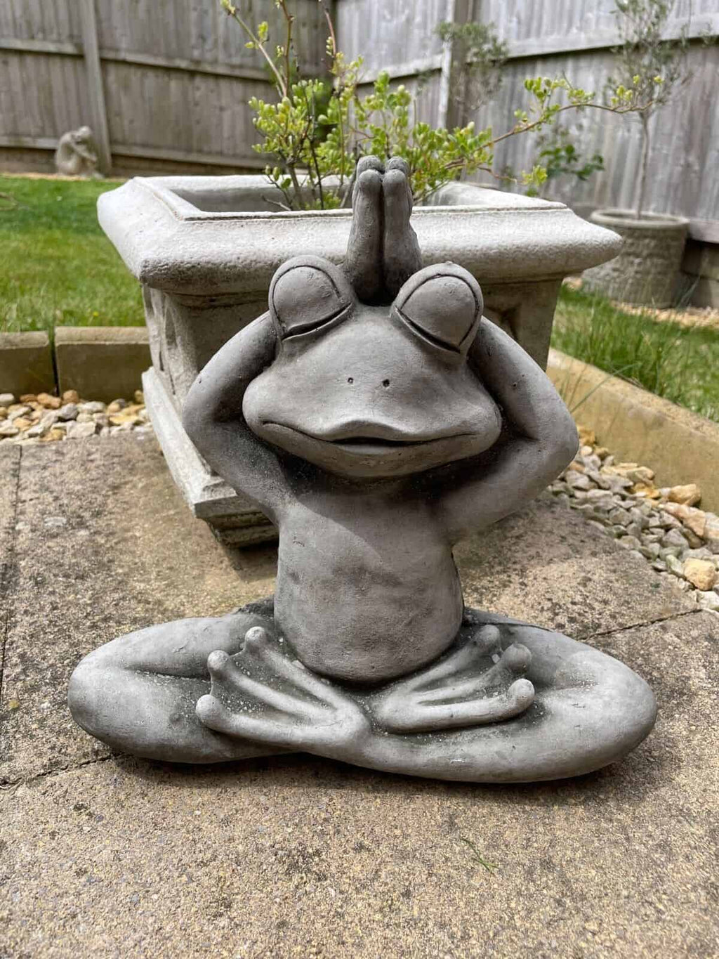 Yoga Frog Stone Garden Statue
