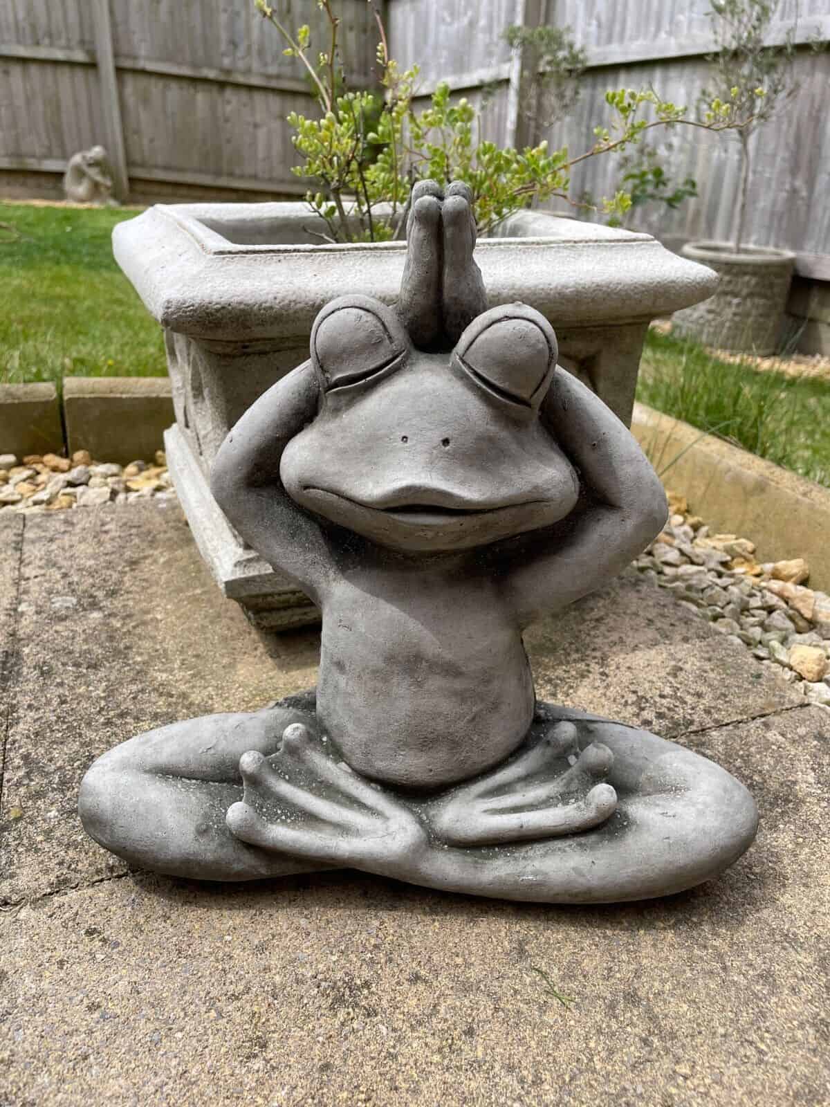 Yoga Frog Stone Garden Statue