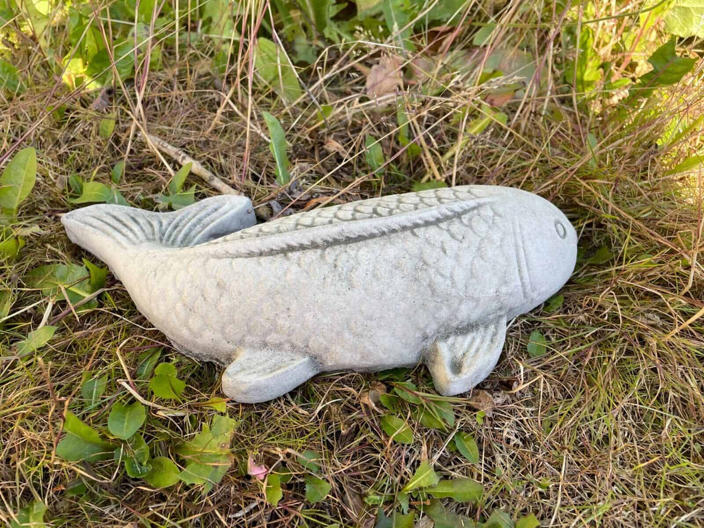 Koi Carp Fish Stone Garden Statue