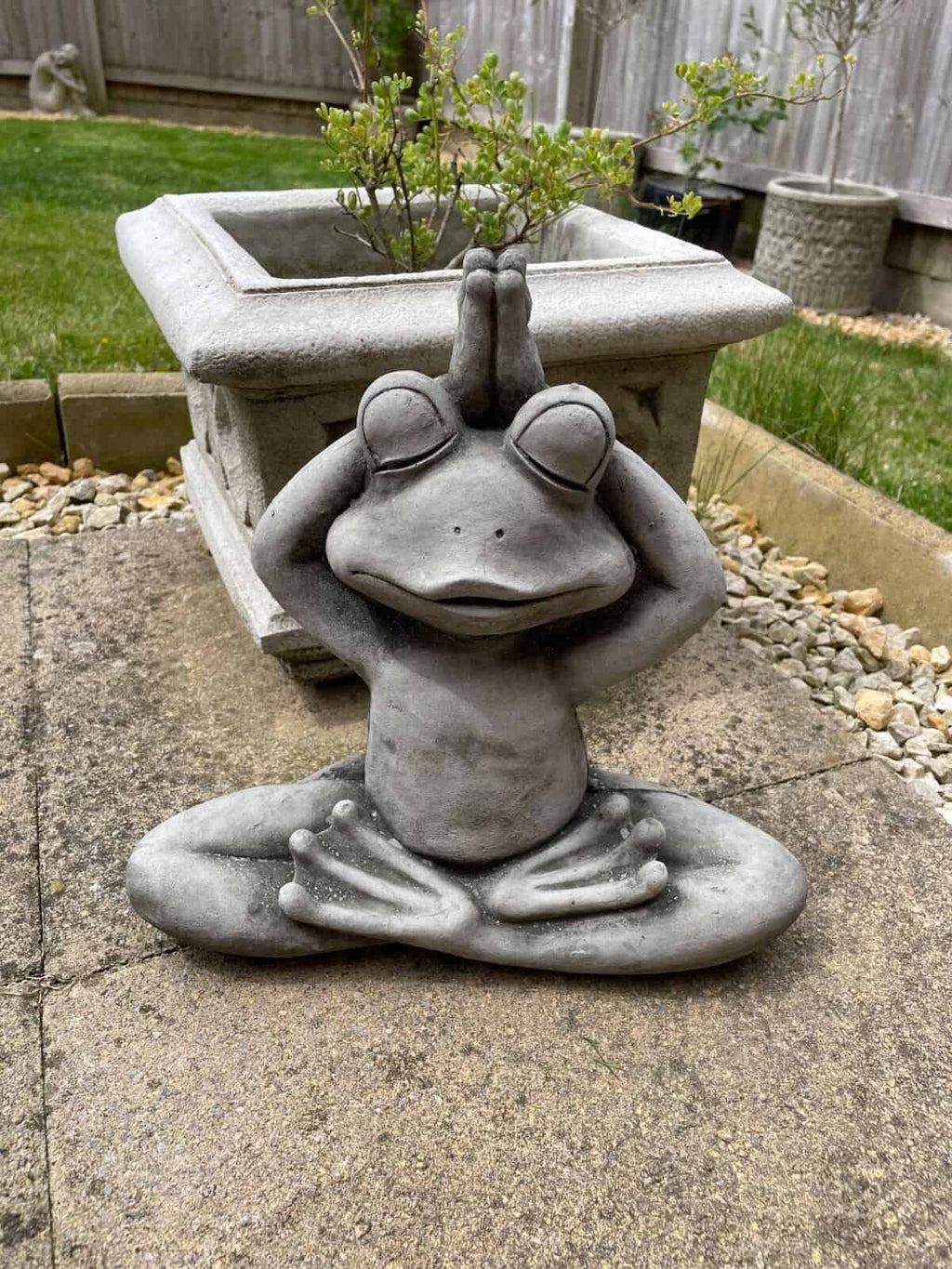 Yoga Frog Stone Garden Statue