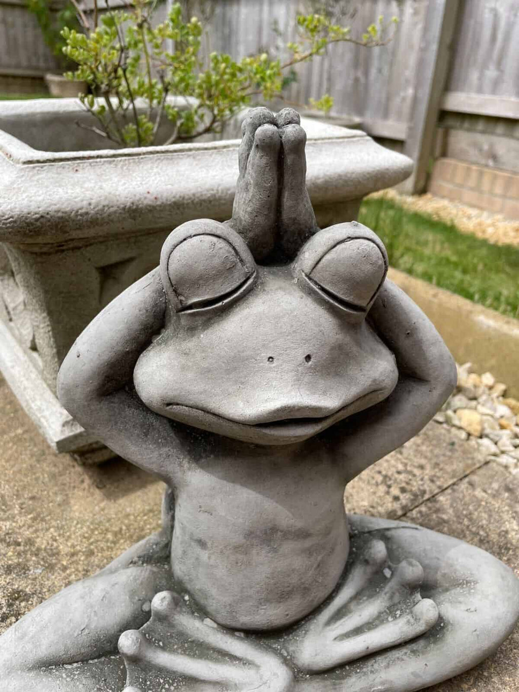 Yoga Frog Stone Garden Statue