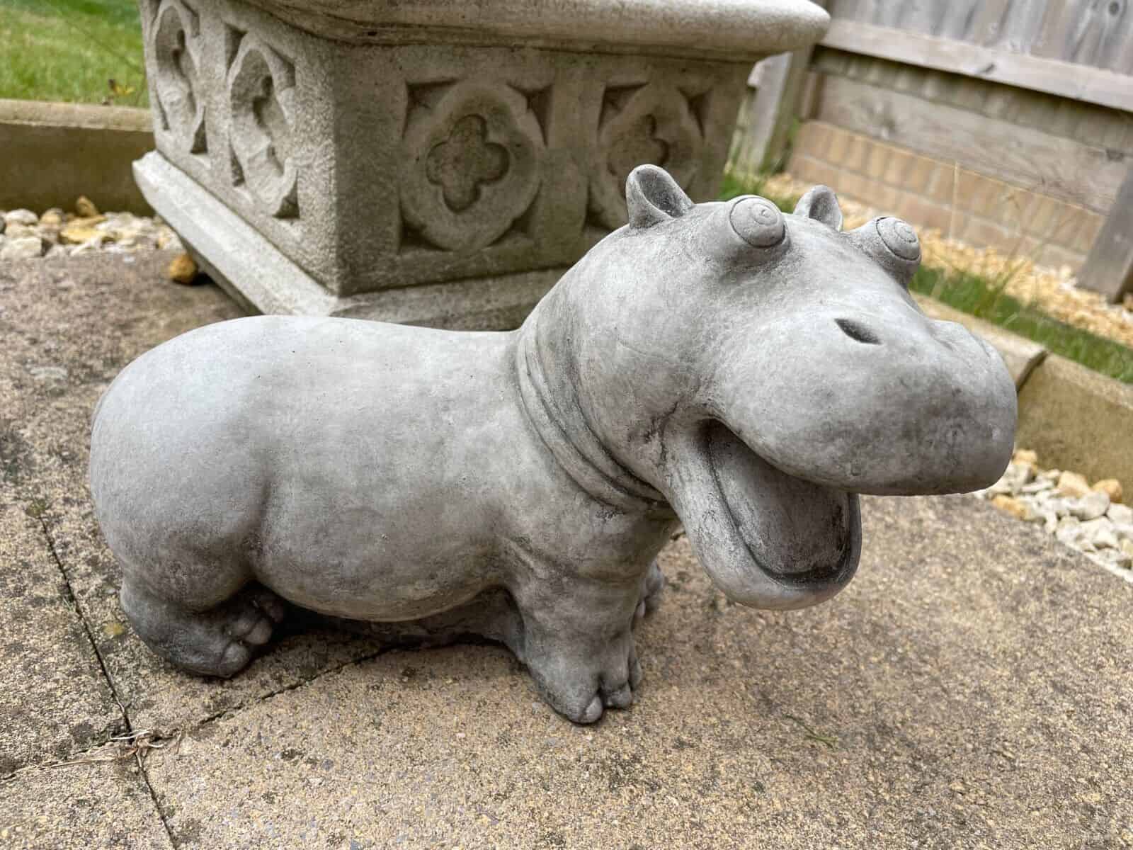 Hippo Stone Garden Statue