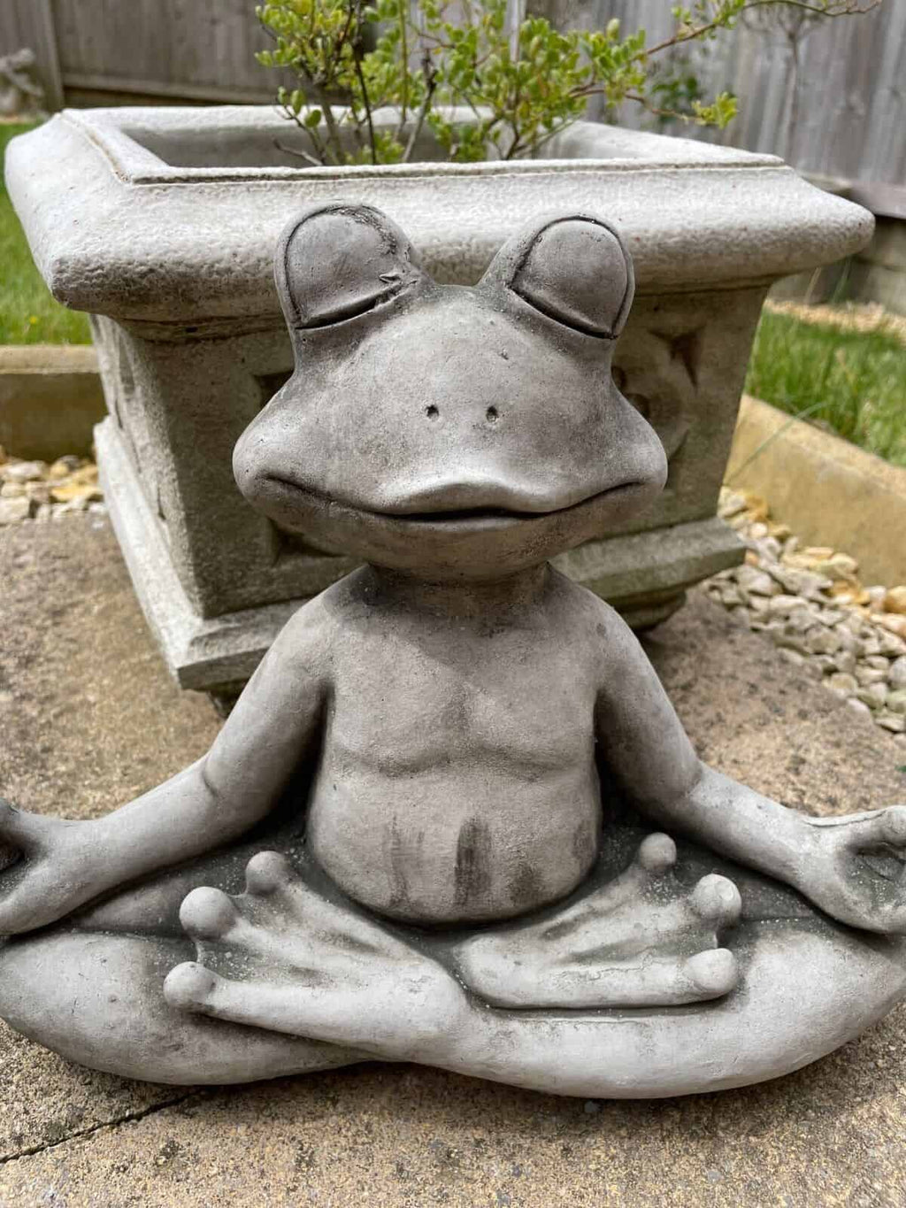 Meditating Frog Stone Garden Statue