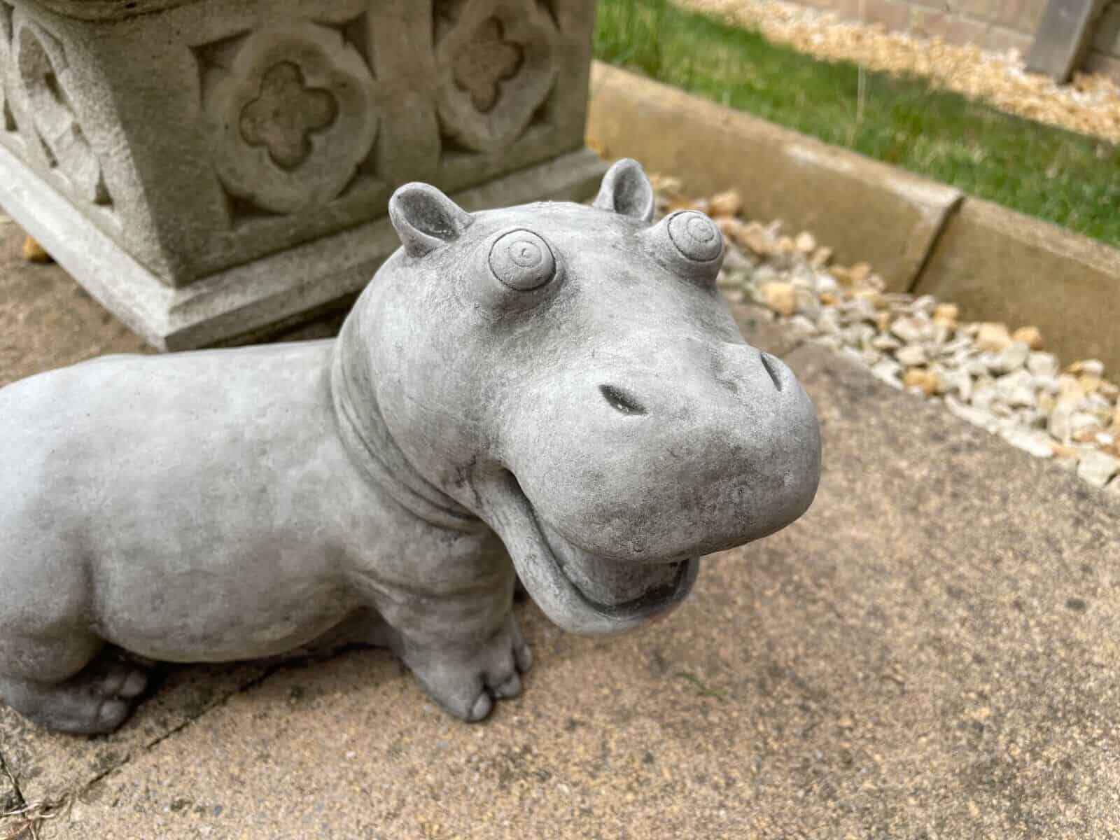 Hippo Stone Garden Statue