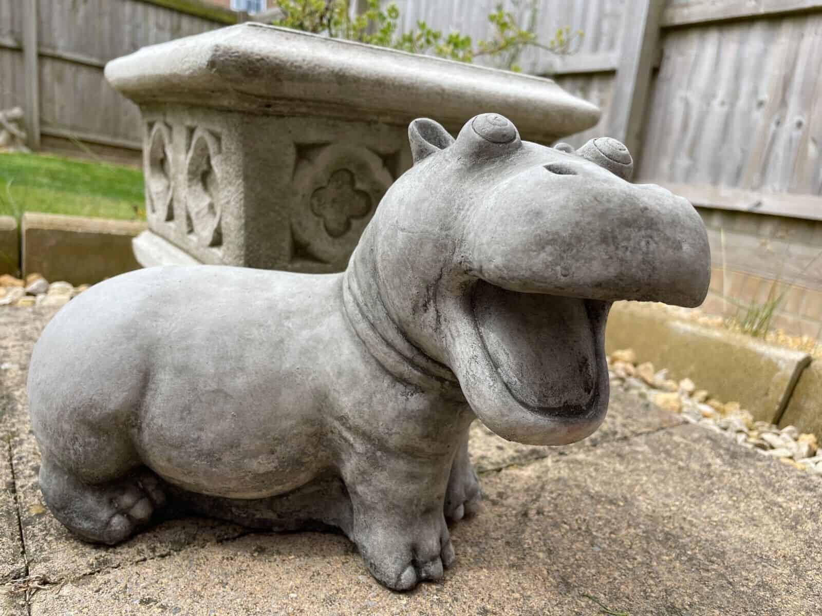 Hippo Stone Garden Statue