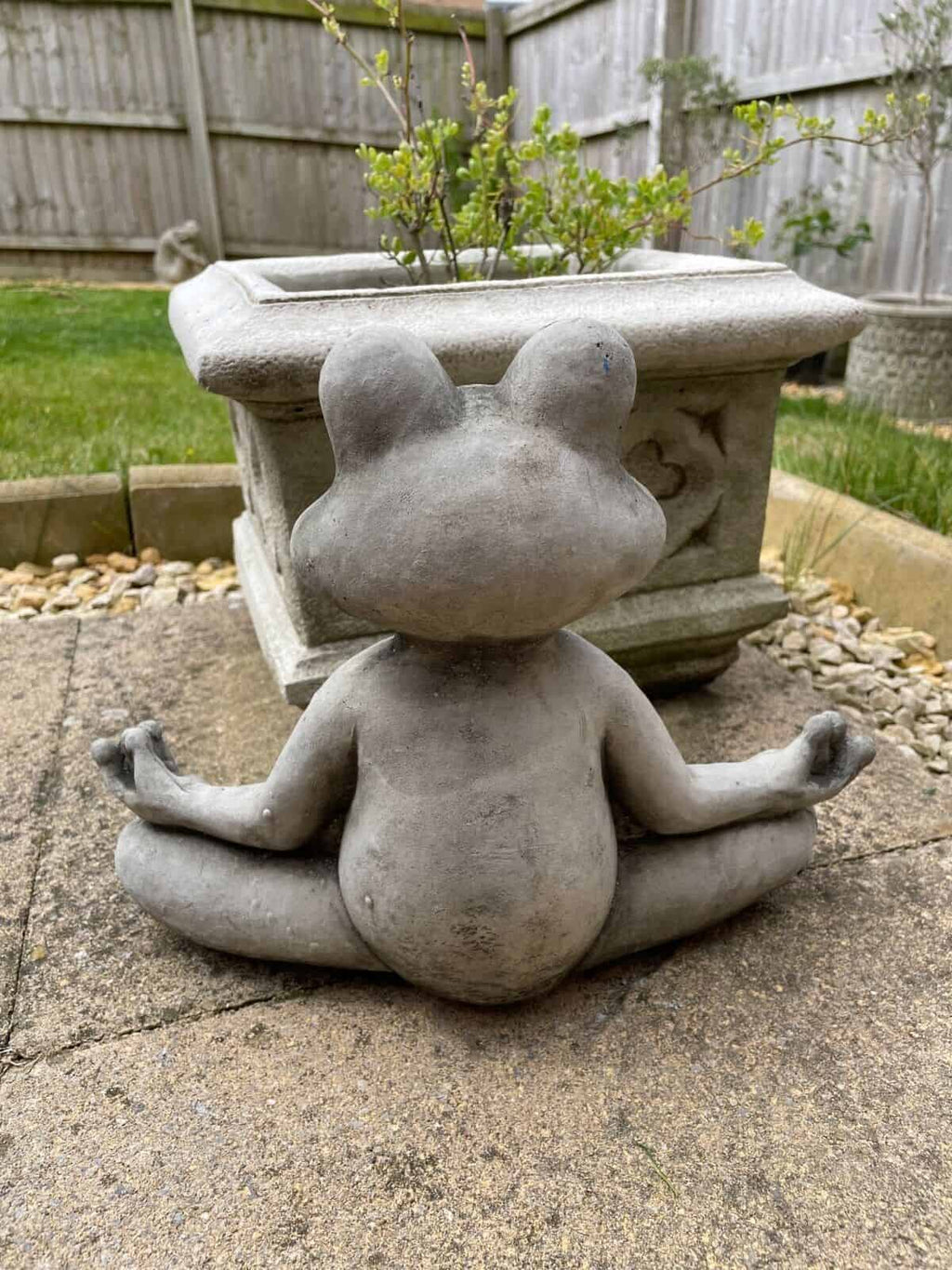 Meditating Frog Stone Garden Statue