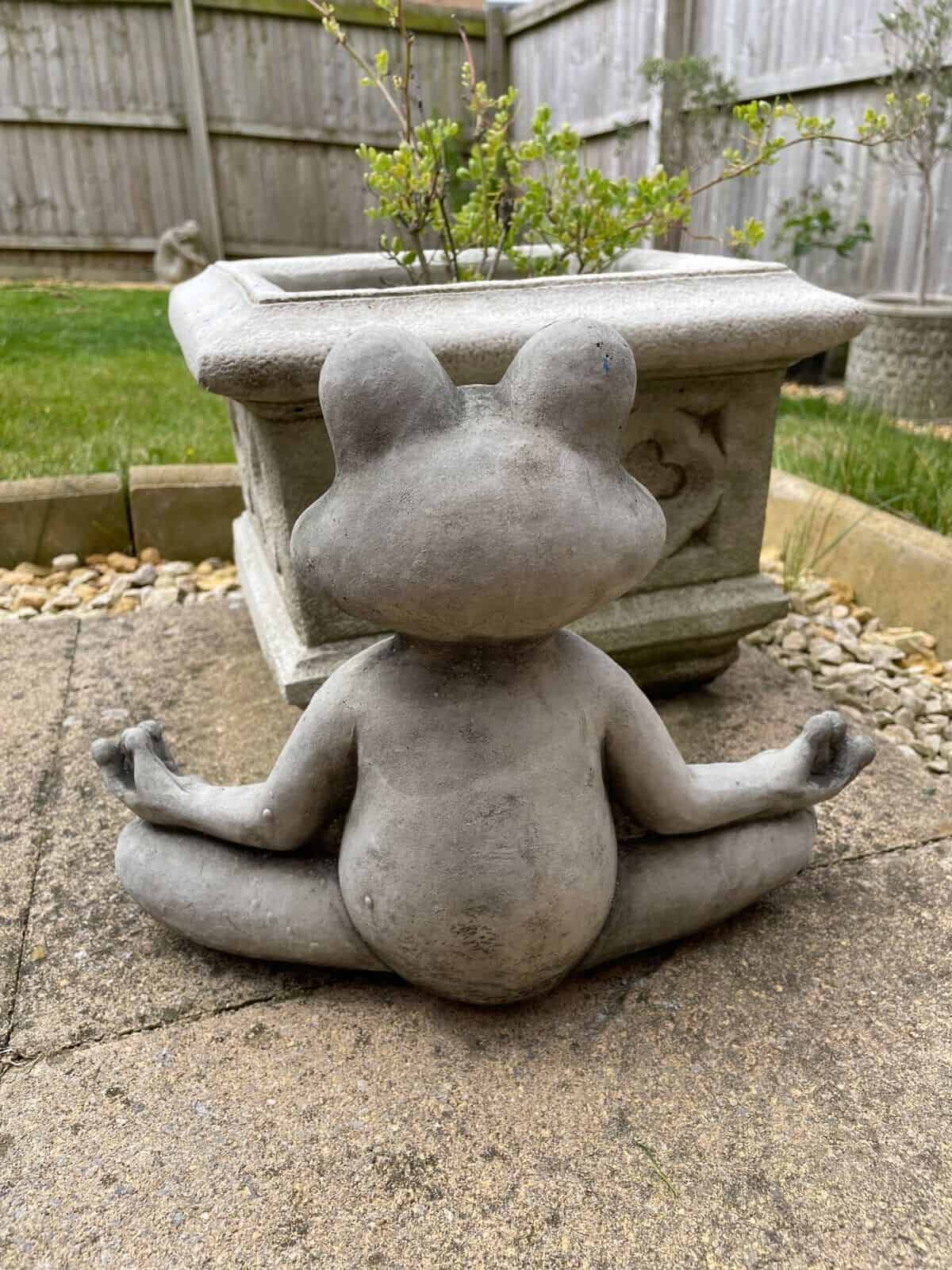 Meditating Frog Stone Garden Statue