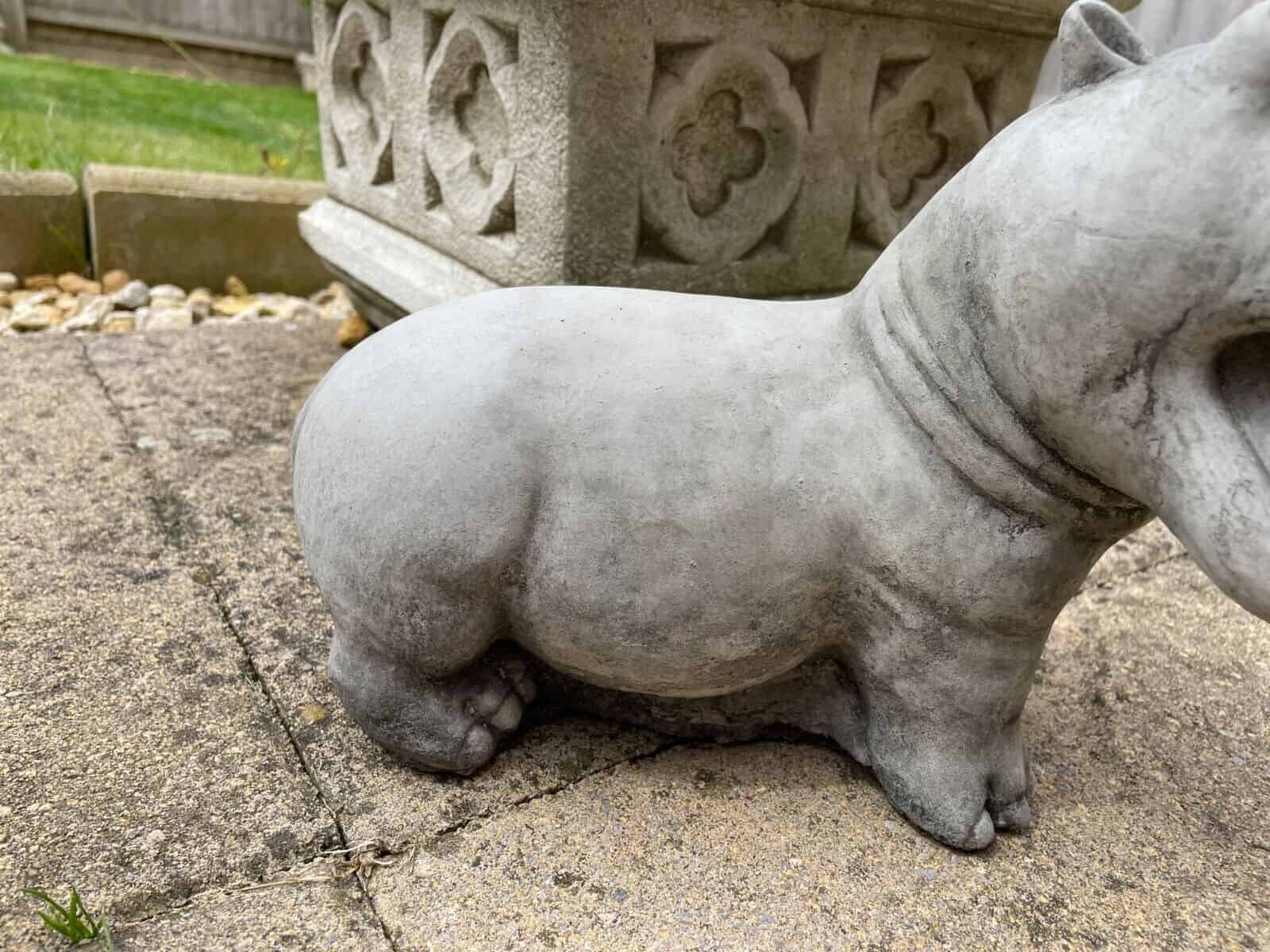 Hippo Stone Garden Statue