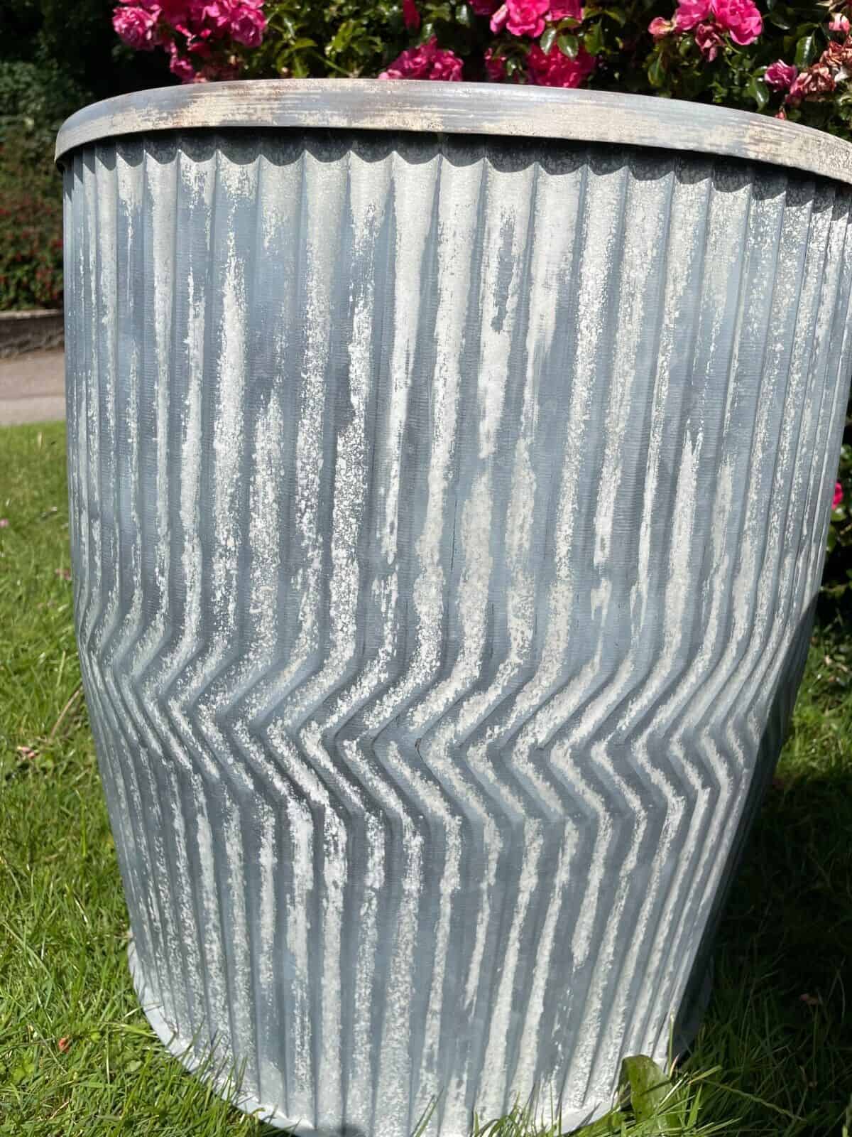 Galvanised Chevron Dolly Tub Set of 2