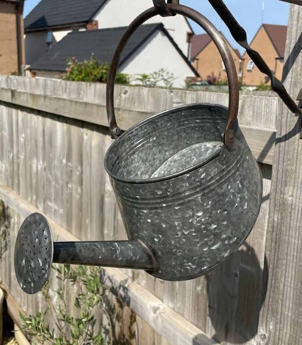 Galvanised Watering Can Hanging Wall Planter