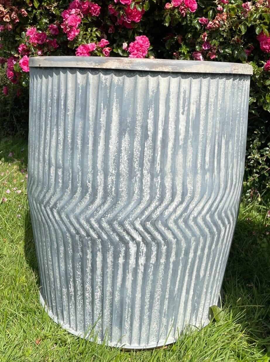 Galvanised Chevron Dolly Tub Set of 2