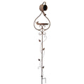 A Beautiful balance stake with leave winding upwards forming a bird bath with watering-can pouring as decoration at the top