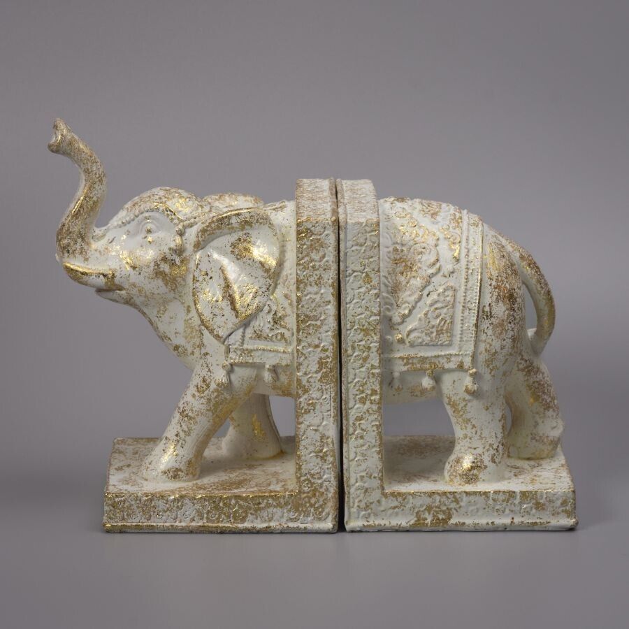 Elephant Bookend Statue Pair
