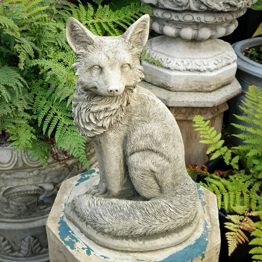 Regal Fox Stone Statue