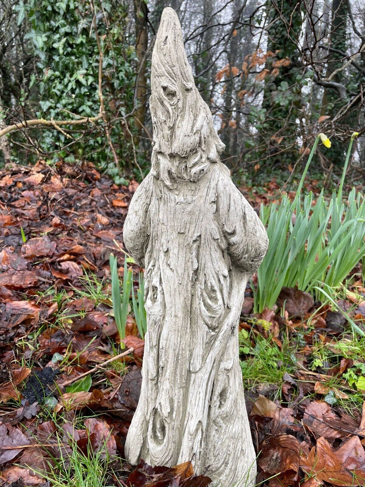 Wizard Stone Garden Statue | Mythical Warlock Outdoor Ornament
