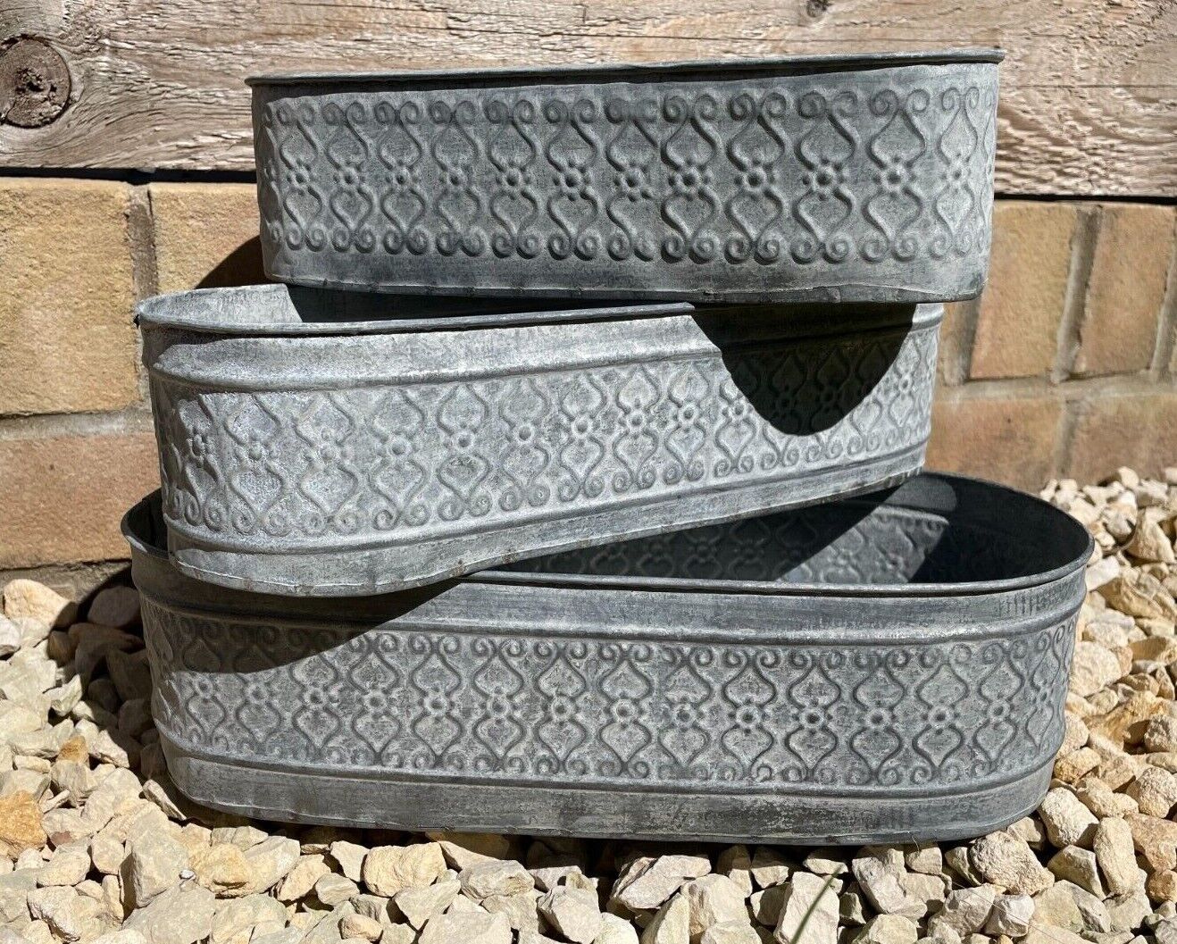 Floral Metal Planter Set of 3 OR 1