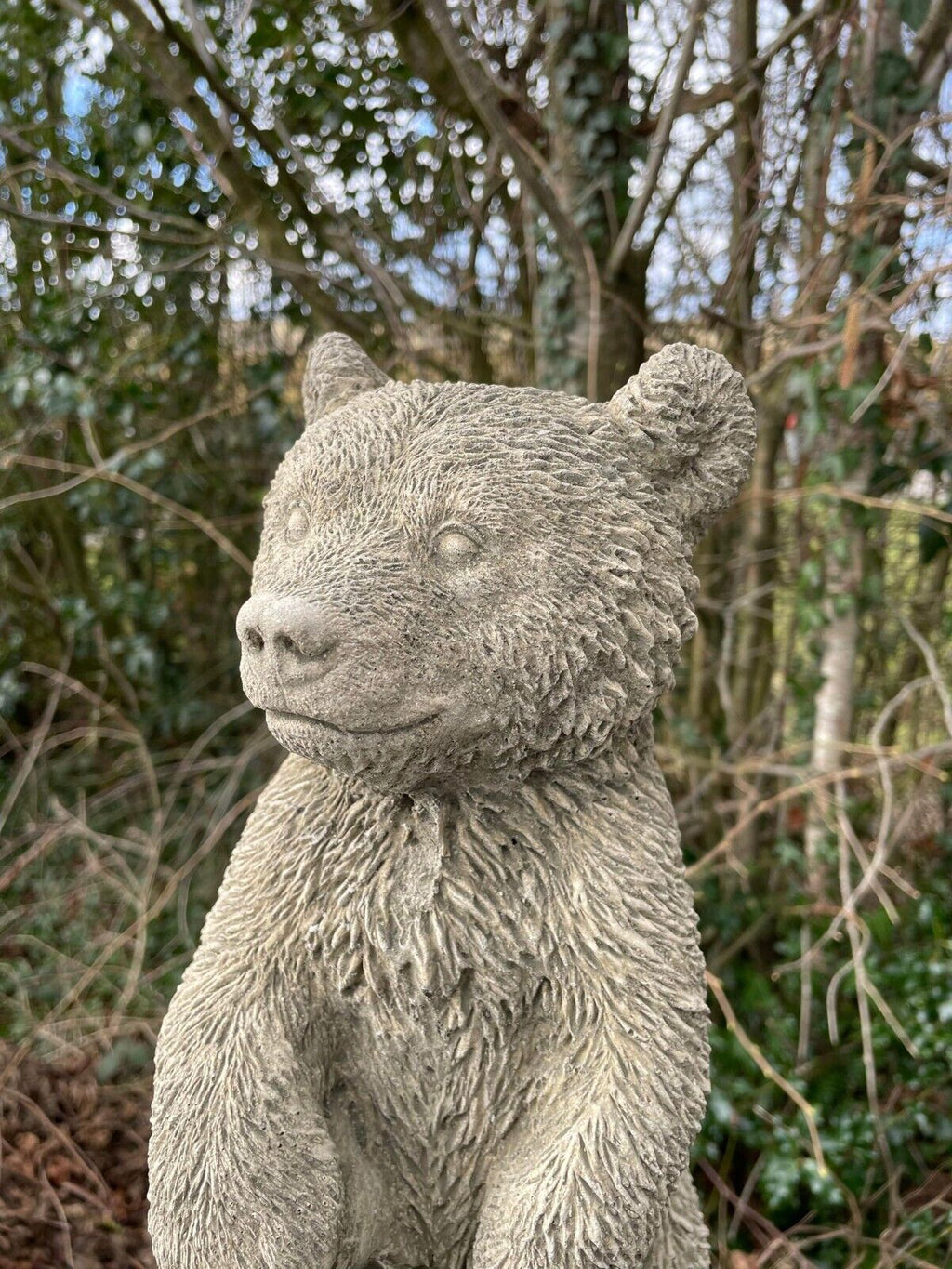 Standing Brown Bear Stone Statue