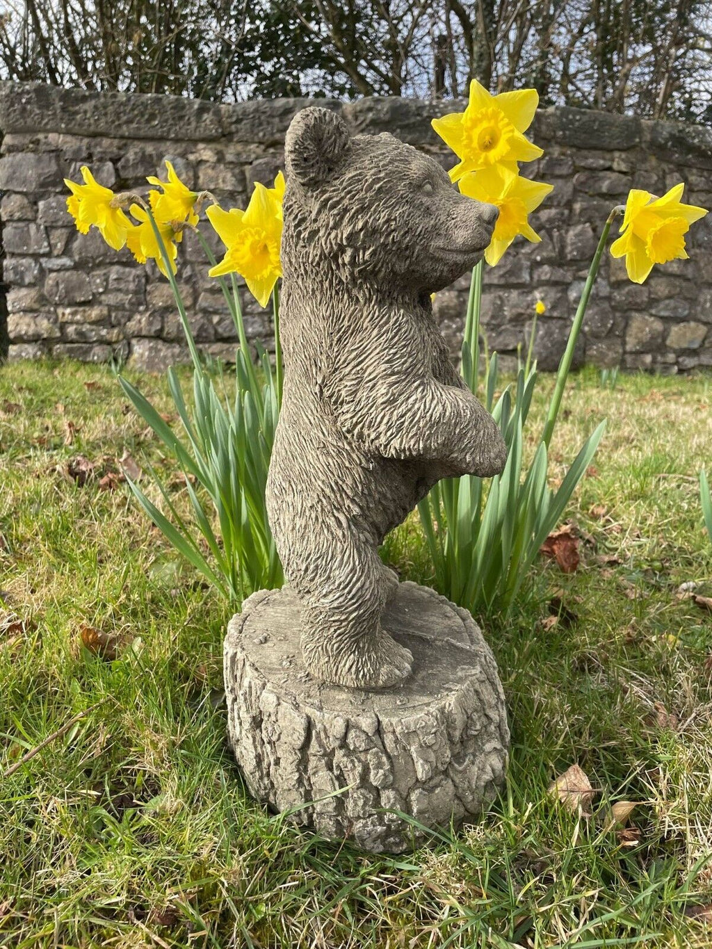 Standing Brown Bear Stone Statue