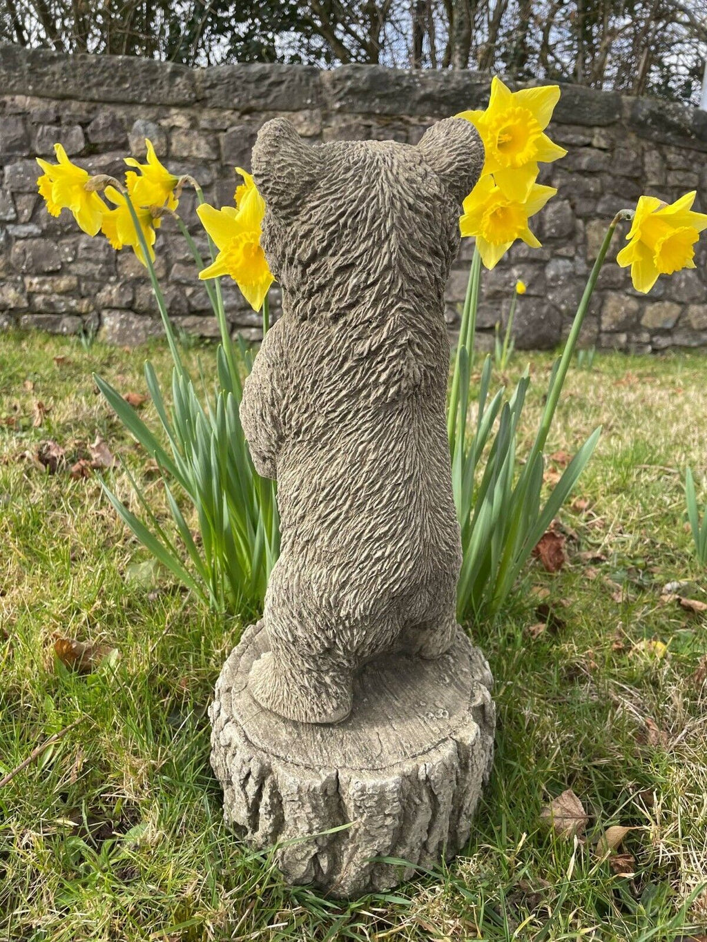 Standing Brown Bear Stone Statue