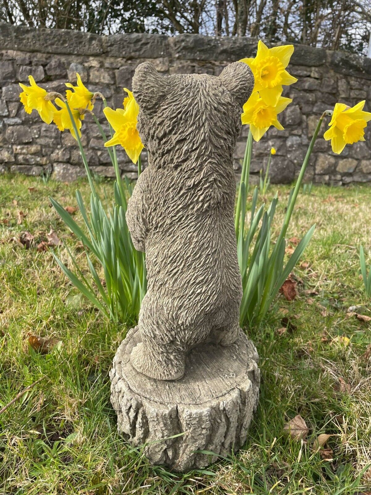 Standing Brown Bear Stone Statue