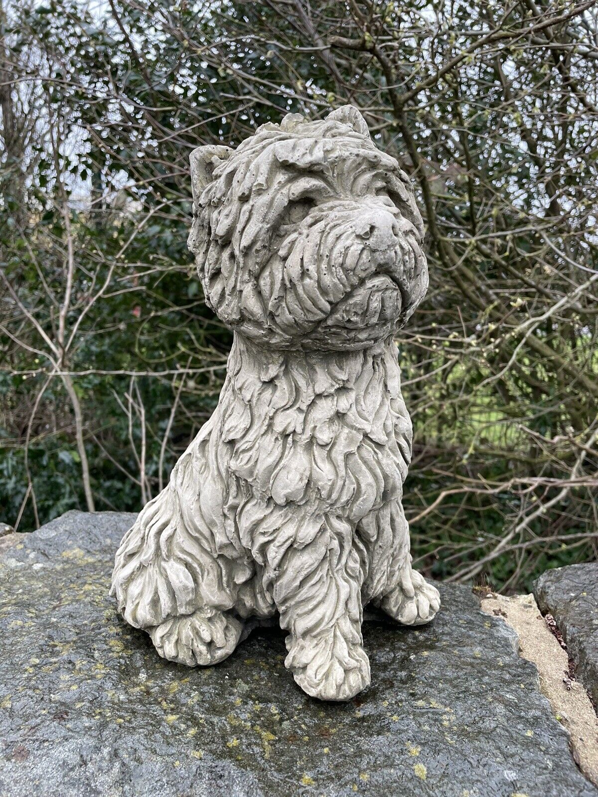 West Highland Terrier Dog Stone Statue