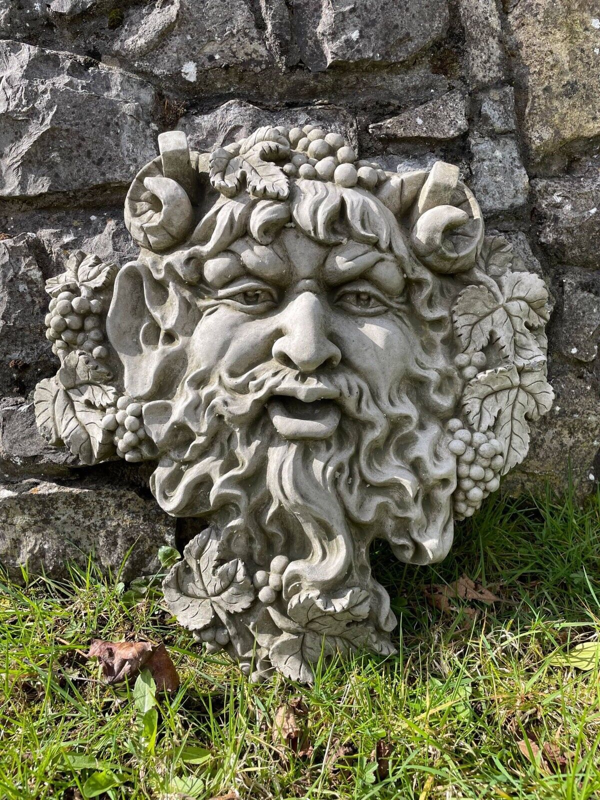 XL Bacchus Greenman Stone Plaque