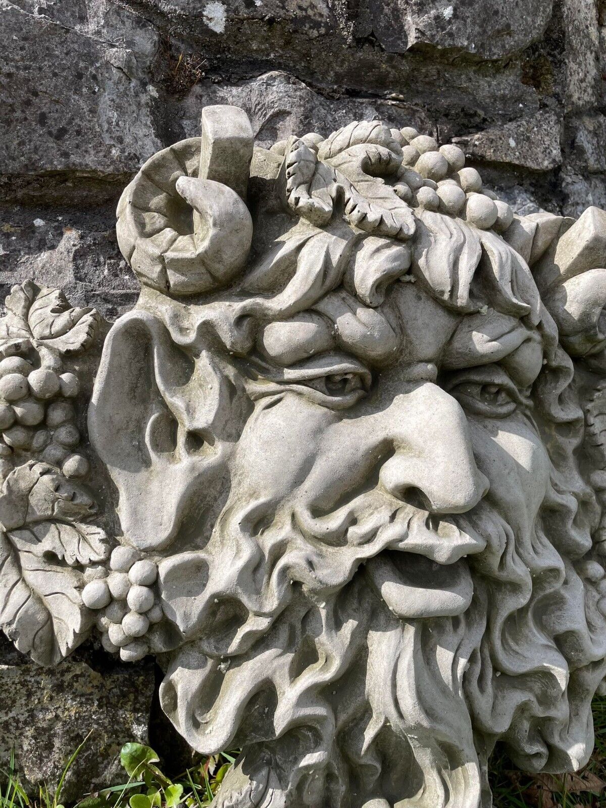 XL Bacchus Greenman Stone Plaque