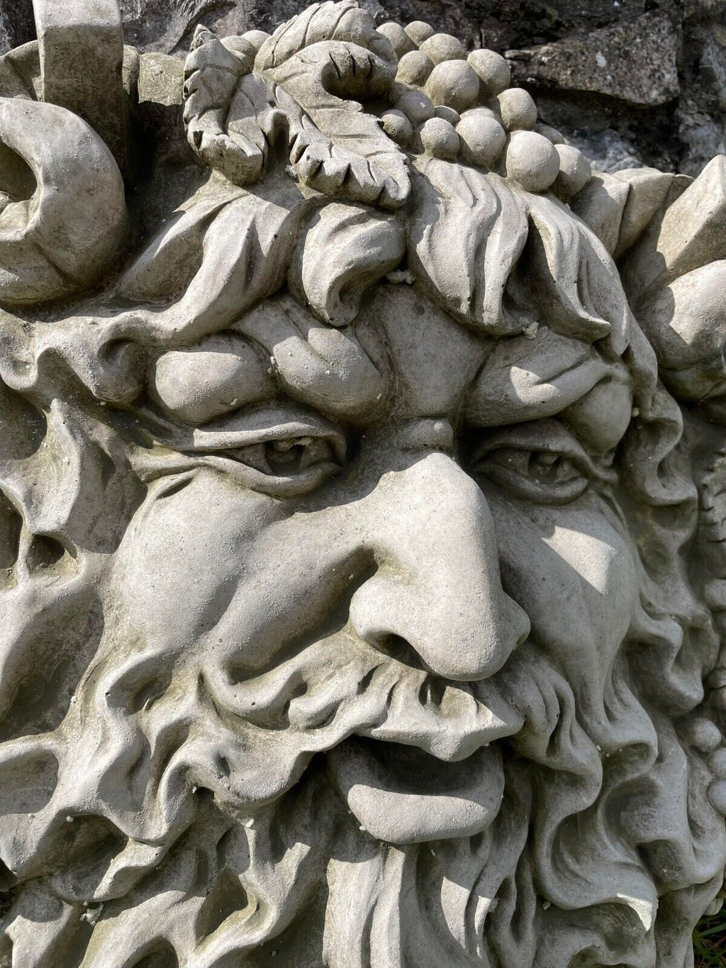 XL Bacchus Greenman Stone Plaque