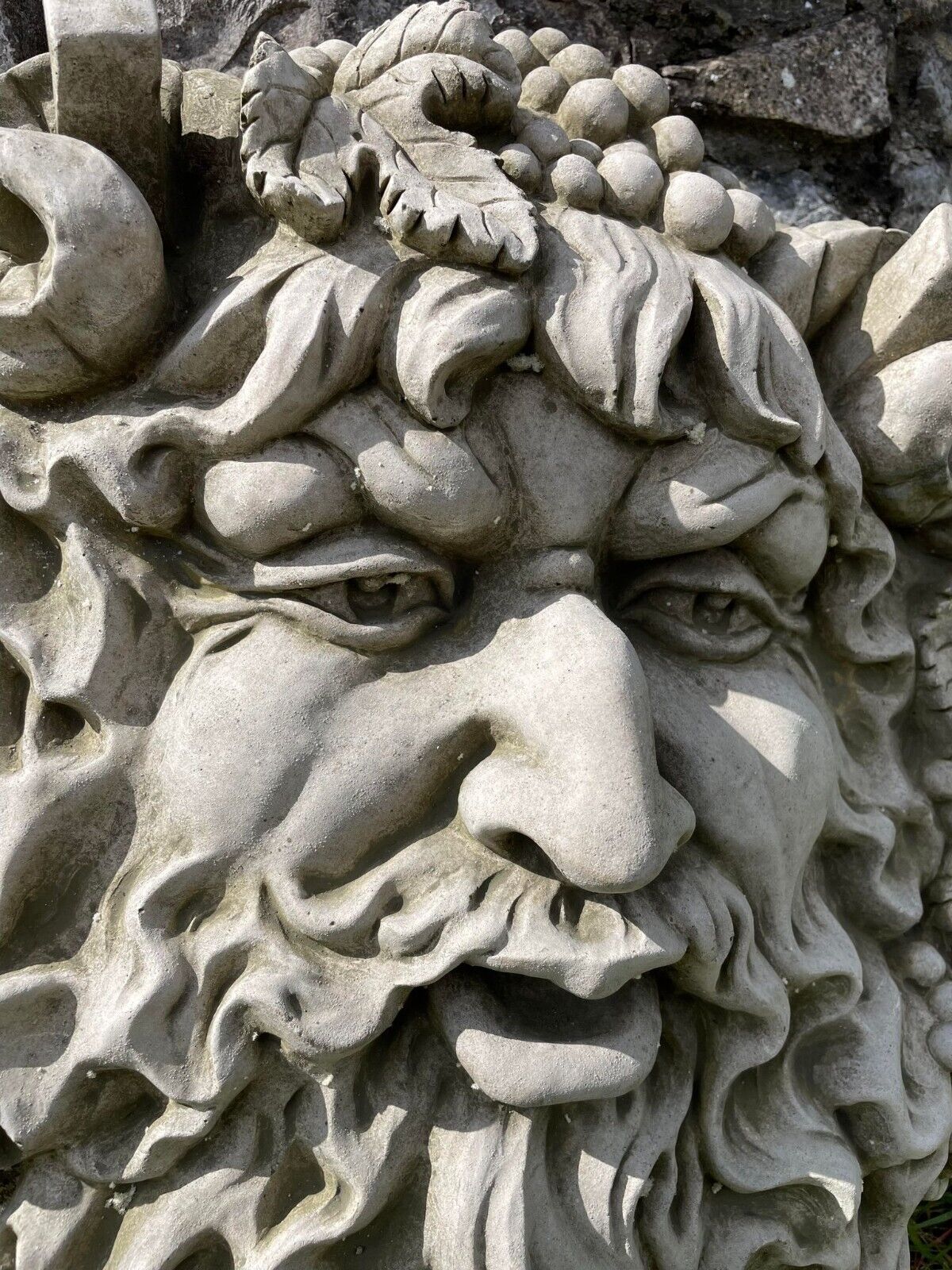 XL Bacchus Greenman Stone Plaque