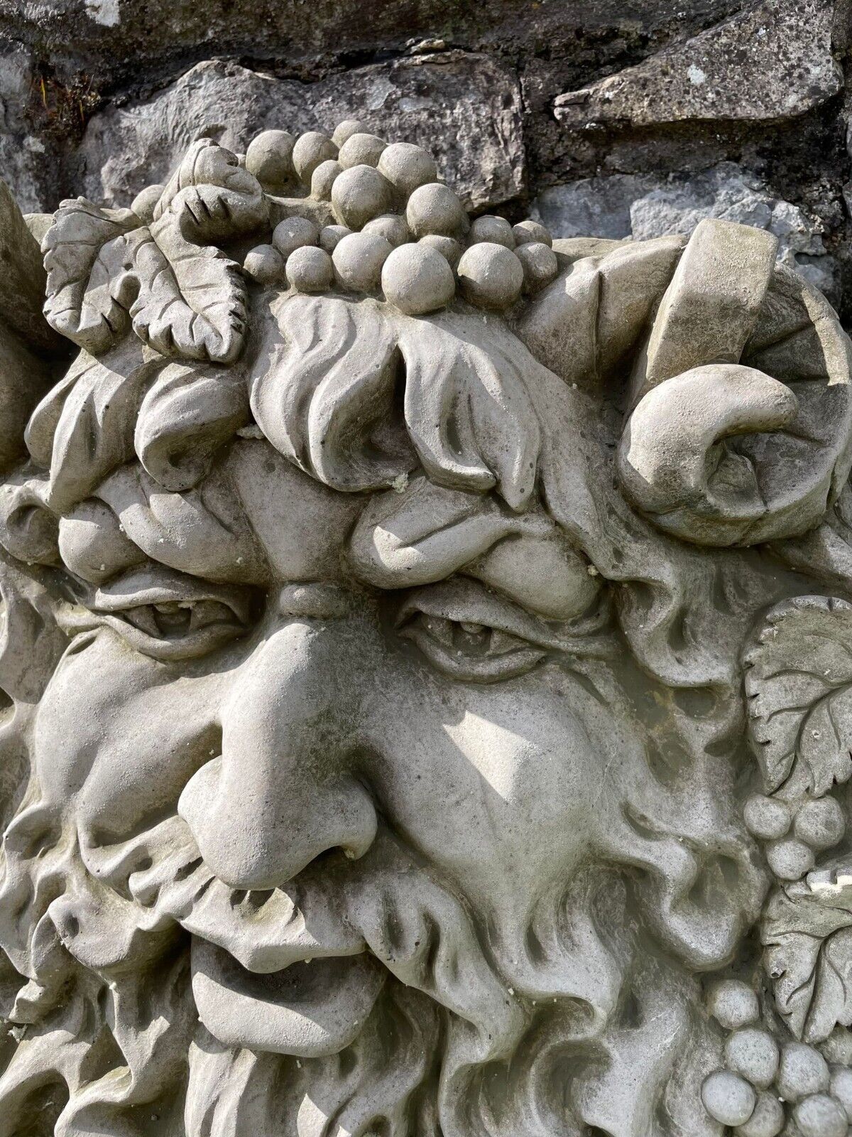 XL Bacchus Greenman Stone Plaque