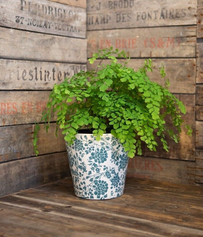 Ceramic Floral Planter in Green