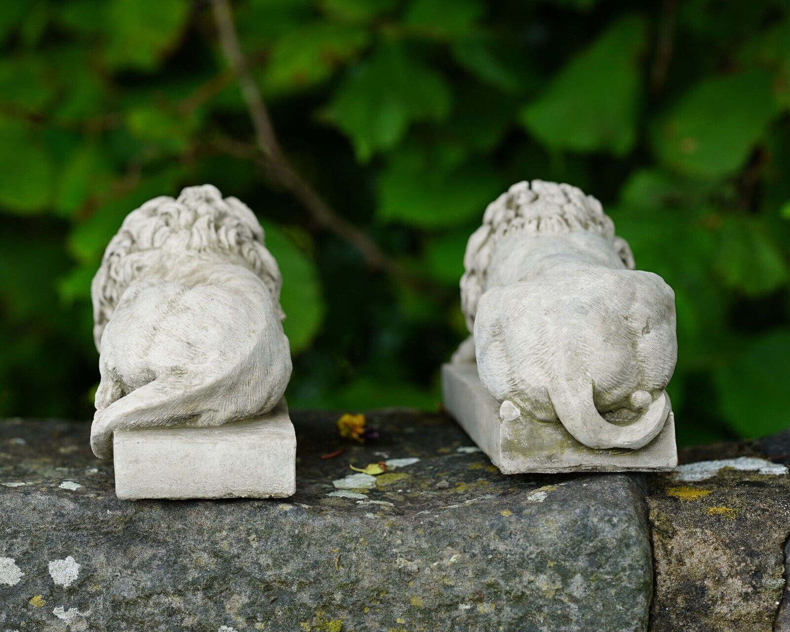 Pair of Canova Lion Stone Statues