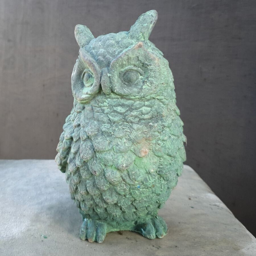 Cast Iron Verdigris Owl