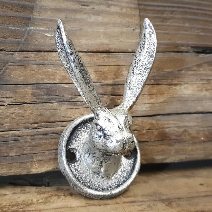 Cast Iron Pewter Hare Hook
