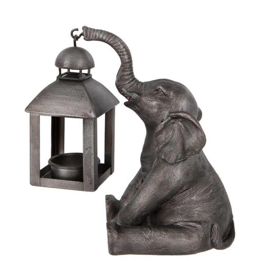 Elephant with Lantern Tealight Holder