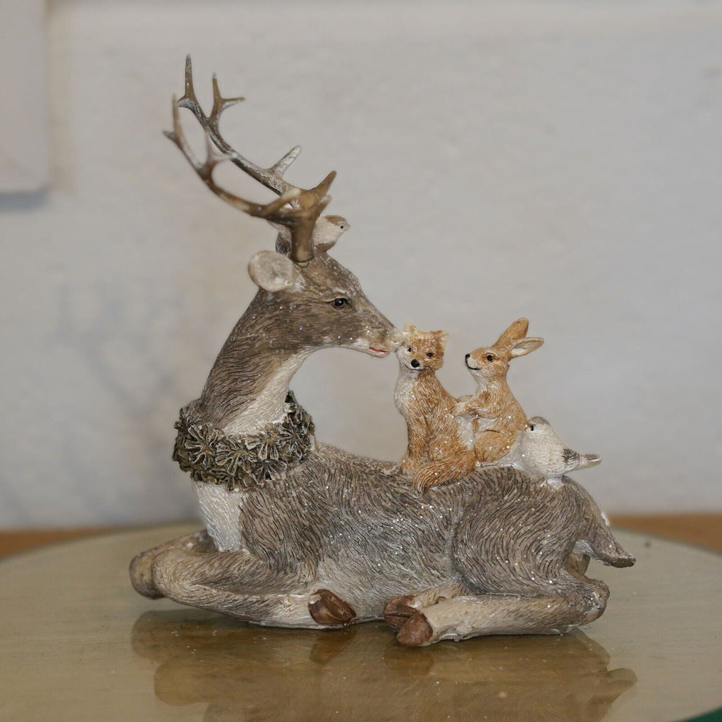 Sitting Stag + Animals Christmas Ornament