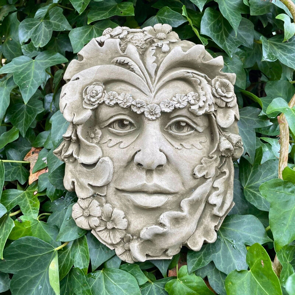 Spring Green Man Stone Hanging Plaque